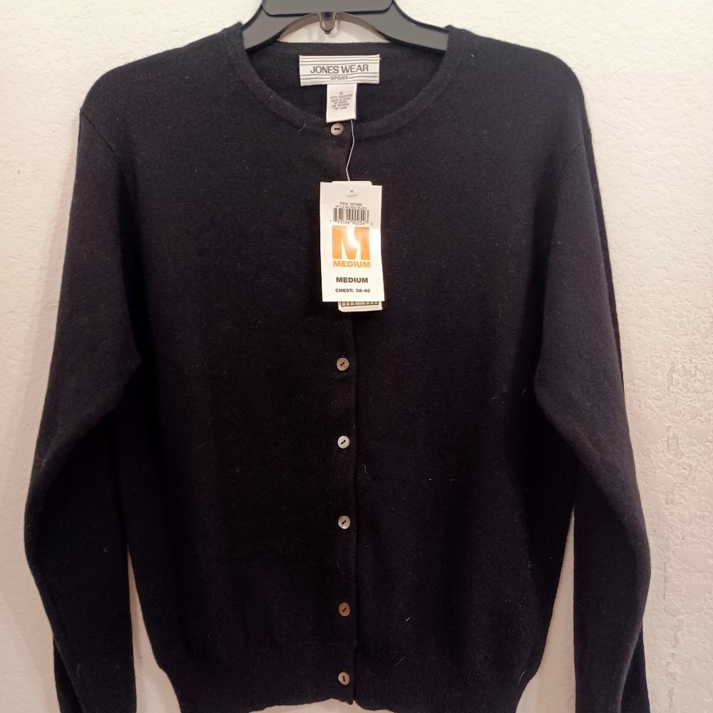 Jones Wear Sport Cardigan Sweater 100% Cashmere NWT